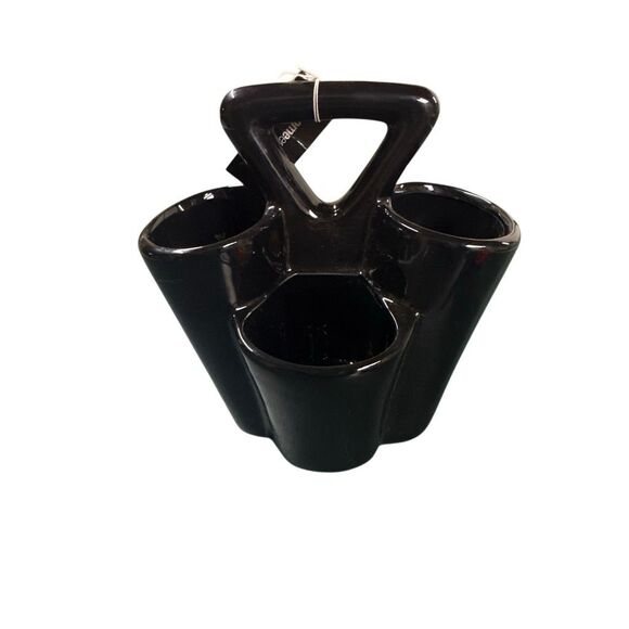 Home Essentials Black Ceramic 3D Holder Pen Art Brush Organizer with Anchor NWT - Picture 5 of 10